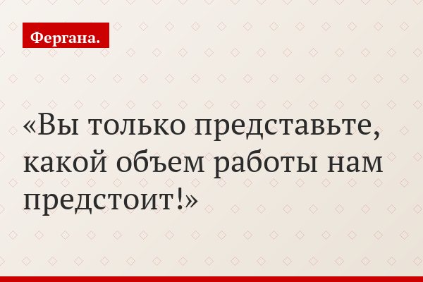 Вы только представьте, какой объем работы нам предстоит!