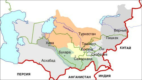 Примерная карта Туркестанского края